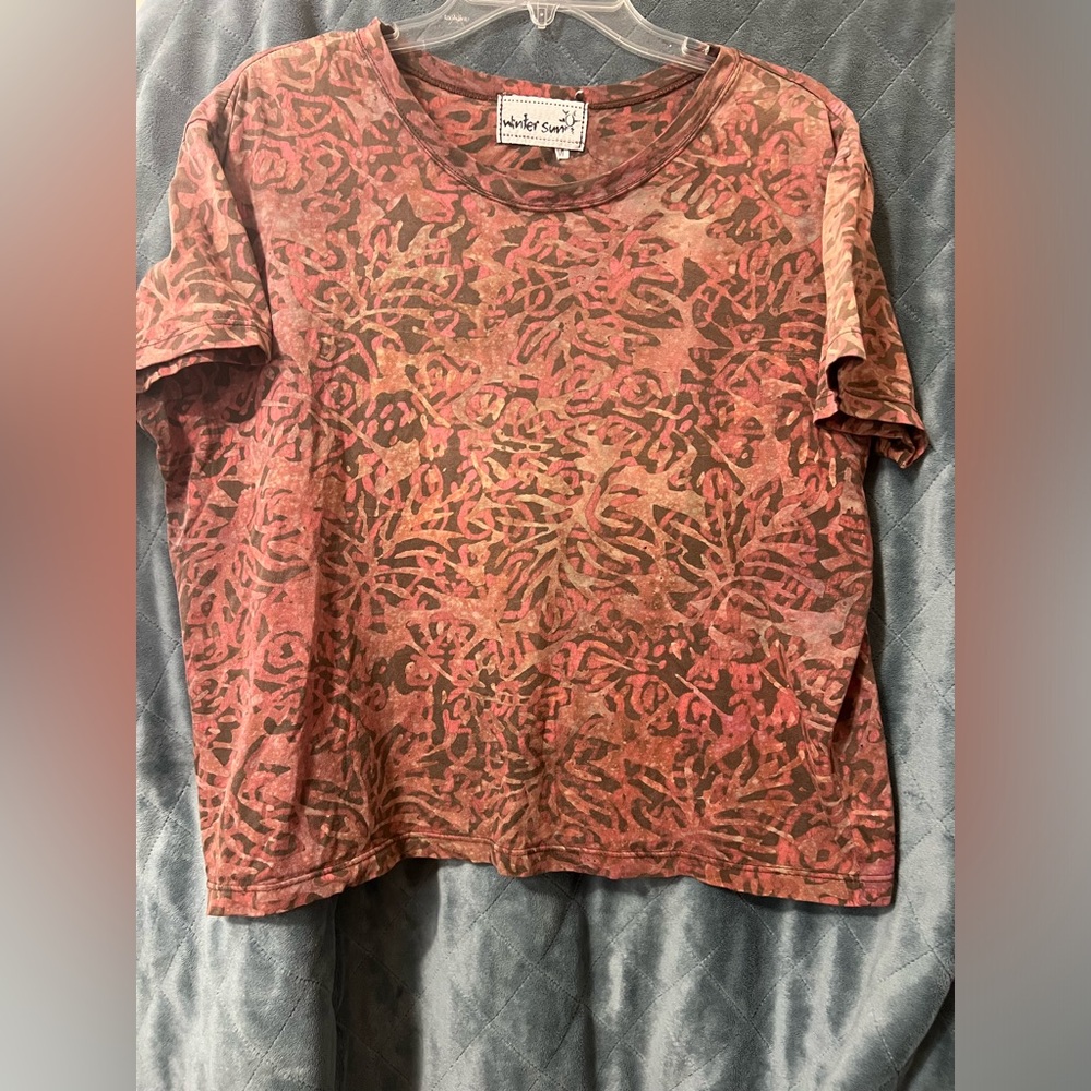 Women's Winter Sun Tye Dye Printed Crop Top Size M